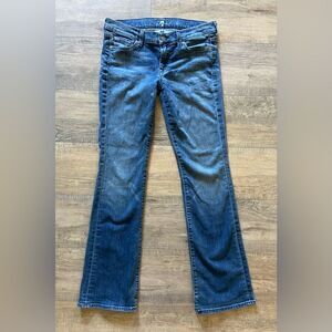 7 for all mankind women’s size 29 long low rise bootcut denim blue jeans